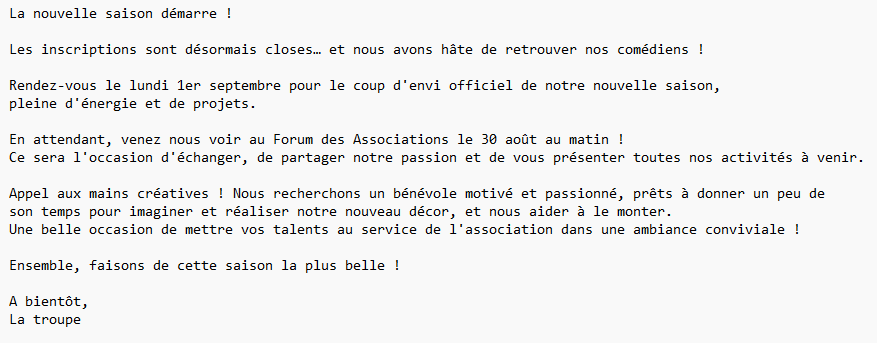 Fressines info septembre 2025